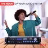 Pyle Bluetooth Home Audio Power Wzmacniacz stereo 3000w z selektorem głośników, radio FM, USB, gniazdo słuchawkowe, 2 bezprzewodowe mikrofonie do karaoke