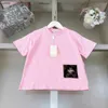 T-shirt pour bébé de mode Vêtements de créateurs d'été Couleur solide minimaliste Girls Coute à manches courtes 100-160 cm Boys Tees Enfant Tshirt 24aPril