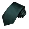 Bow Ties slips för män Dark Green Solid 2024 Fashion Märke Bröllopsfest slips Set Handky Cufflinks Gift Wholesale Hi-Tie Designer