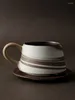 Mokken Japanse handgemaakte koffiekopje Retro Home Creative Afternoon Tea en Saucer Set Paar paarbekers met lade CN (Origin)