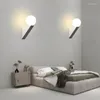 Vägglampa svarta vita LED -lampor med g9 glödlampa beroom interiörglasskullampor för vardagsrummet hem