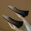 Scarpe eleganti donne da 4 cm tacchi bassi super morbidi lady intrecciati puntati di punta versatili e traspiranti femminile casual zeppe comode