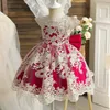 1-5y babhaghers eids gowns for red costumes for Children Party Clothings for Princess Birthdas Wedding Prom Elegant Formant Dress240412