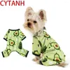 Dog Apparel Cotton Pet Clothes Vest Sweet Print All Seasons Cat Pajamas For Cats Indoor Clothing Easy To Wear No Buttons Kitten Jumpsuits