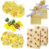 Brocada de presente 1set Bee Candy Package Boxes Carton Lollipop Cards para Baby Shower Kids Birthday Party DIY Cookies Decoração de suprimentos