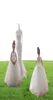 귀여운 흰색 레이스 작은 어린이 꽃 소녀 드레스 공주 보석 목 얇은 명주 그 아플리크 푹신한 꽃 공식 마모 파티 친교 2269019