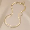 Gold Multi-layer Layered Wind Metal Flat Snake Chain Necklace with Personalized Hip-hop Trendy Men's Versatile Accessories
