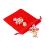 Enveloppe cadeau S 10 / 50pcs Coloful Velvet Sac Bijoux Emballage Placons à crampons 8x10 9x12 10x15cm