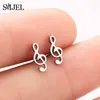 Серьги для гвоздиков Smjel Fashion Music Note Женщины из нержавеющей стали музыкальный кросс маленький рок -ювелирный подарок для девочки Бихо