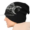 Berets Triple Moon Bogini Bonnet Beanie Kres Kat kobiety mężczyźni moda pentagram pagan wiccan zima ciepłe czapki czapkę na narciarnię