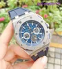 Orologio da polso AP Highend Royal Oak Offshore Serie 26480ti in lega di titanio blu Dial blu discontinato cronografo Fashion Casual Business Sports Watch