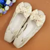 Casual Shoes Women Boat Genuine Leather Ballet Flats Bowknot Breathable Round Head Slip On Loafers Plus Size Women's