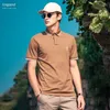 Heren PoloS Yingjuelun Smooth en niet-strijkend kraal katoen Kortjes met korte mouwen Polo shirt Gestrepen contrast Rapel Business Casual T-shirt