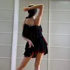Bühne Wear Frau Latin Tanzkleid ärmellose Quaste Tops Fluffy Rock Tango Cha Wettbewerb Kostüm Performan VDL141