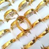 50 pezzi d'oro oro 4 mm anelli di fidanzamento del matrimonio uomini donne 316 litri inossidabile anelli a fascia semplice per dita di alta qualità amanti del comfort di alta qualità cou286x