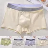 Underpants Herren sexy niedrige Taille u Beutel Unterwäsche Slips Boxer Shorts atmungsablöschbar nahtlos solide lässige männliche Boxer Kurzes Höschen