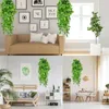 Dekorativa blommor konstgjorda hängväxter faux grönska falsk hängande bakgrund för rum sovrum väggdekor bröllop