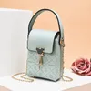 Schoudertassen Lady Summer Mobile Chain Messenger 2024 PU Leer Solid Color White Mini Crossbody Handtas Vrouwelijke meisjes