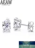 AEAW Round Moissanite Cut Total 200ct 65mm Diamond Test Passed Moissanite Silver Earring Jewelry Girlfriend Gift26922178883749
