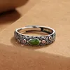 Pierścienie klastra Wysokiej jakości puste pomyślne chmurowe kryształ szkliwa pierścionka Kobieta Retro 925 Srebro dla kobiet biżuteria regulowana