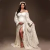 Boho Lace Maternity PO Shoot Long Dress Matenity Pograpy Tengit sets 2 en 1 Grossesse Robes for Pographie 240408