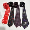 Kowądy Elegancki jedwabisty wąski krawat dla mężczyzn i kobiety z sercem nadruku współczesne męskie męskie imprezę na licencjat męskich