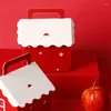 선물 랩 20pcs 크리스마스 파티 호의 박스 컵 케이크 핸들 초콜릿 사탕 디저트 쿠키 휴대용 포장