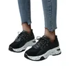 Casual Shoes Women's Plus Size Zapatos Para Mujeres Platform Sneakers med blandad färg Sneakers Lace-Up Front Flats Stylish Lightweight Running