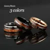 Tungsten Carbide Rings for Men Women Wedding Bands Nature Wood Inlay Free Engraving Comfort Fit 240423