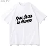 Herren-T-Shirts Anuel aa Hasta la Muerte Herren Kurzärmeled Hip Hop O-Neck Baumwolle Lustiges T-Shirt Harajuku Top Street Kleidung YQ240415