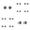 Bolzenohrringe 925 Sterling Sier mit Mitternachtblau Kristall für Frauen Jubiläum Schmuck Dolpel DHGBI DHGBI