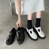 Casual Shoes Patent Leather Mary Janes Small Women Platform Thicken Soled Loafers Metal Buckle Belt Oxfords Woman Flats