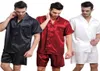 Mens Silk Satin Pyjamas Pyjamas PJS Kort set Sleepwear Loungewear SMLXL2XL3XL4XL PLUS 2109183296373
