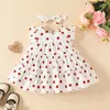 Girl Dresses Lovely Baby Summer Dress Casual A-line Skirts Toddler Ruffle Sleeve Dots Print Headband Children Princess Clothing