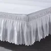 Wrap Around Ruffled Lace Bed Skirt Elastic Dust With Adjustable Belts Drop White Frame Cover Multiple Size Options 240415