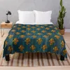 Blankets GOLD FLEURS DE LYS IN BLUE Antique French Tapestry Throw Blanket Hairy Soft Sofas Of Decoration