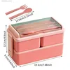 Bento Boxes Lunch Box per bambini per adulti Container per le perdite per le perdite box con 3 compartimenti a scuola lavoro a microonde bento box rosa portatile L49
