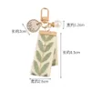 Keychains Lanyards Fashion Leaf Pattern Wristlet Keychain Elegant Heart Pendant For Women Girl Key Chains Bag Ornament Couple Gift