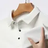 Mens Lopup Hollow Longsleeved Polo Shirt Breathable Business Fashion TShirt Male Golf 4XL 240410