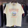 RHUDE NOUVEAU 2024 Designer Mens T-shirt Trendy Graphic Imprimé Womens Mens Clothing Rhude Shirt Short Sleeve Letter Imprimé Shirt Loose Rhude Tee 4537