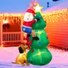 18mクリスマス装飾インフレータブルおもちゃサンタクロースLEDライト屋内屋外モデルおもちゃXMASギフトヤードパーティープロップ240407