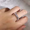 Choucong Brand Wedding Rings Simple Fashion Jewelry 925 Sterling Silver T Princess Cut White Topaz CZ Diamond Gemstones Party Eter303K
