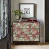 Fonds d'écran aquarelle Red Floral PVC Fond d'écran Elegant Imperproof Peel and Stick Retro Retro Aadhesive Flower Room Decor