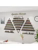 Decoratieve platen Nail Art Pools Lijm Display Stand Nordic Shelf Smeed Iron Triangle Golden Wall Container