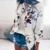 Vestes pour femmes wyblz veste à glissière à imprimé floral Femme printemps été décontracté à manches longues Loose Bomber O o cou tops de mode