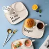 Dinnerware Sets Dessert With Milk Novelty Latticed Cup Big Dish Letter French Coffee Pasta For Mug Plate Breakfast Gifts Ceramic Friends