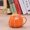 Tazze da 240 ml di caffè in ceramica con coperchi e maneggevano i punti vendita di tazze di zucca di Halloween Ringraziamento tazze da tè