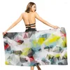 Towel Beach Bath Geometric Hawaiian Wind Skirt Digital Fashion Printing Double-sided Velvet Quick-drying