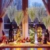 Dekorativa blommor 6/1 st konstgjorda glitterbär falska skumbär blommor gren diy xmas träd dekoration hem år bröllopsfest