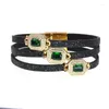 Charm Armband Wellmore Luxury Glassarmets för kvinnor Boho Leather Armband Magnet Fashion Jewelry Wholesale